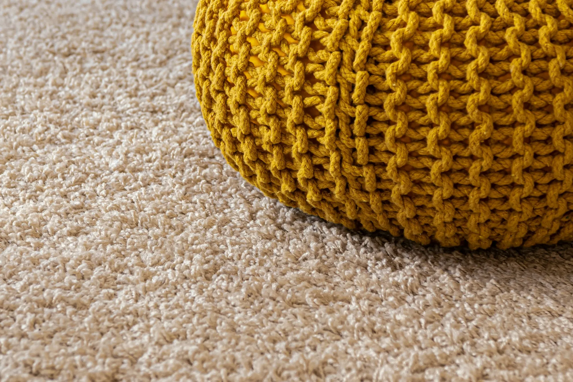 Close-up of beige commercial carpet
